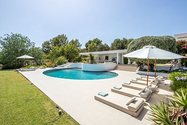 Ibiza family holiday villa rental with pool near sant Josep